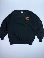 Vintage Jerzees Tigers Sweatshirt Mens XL Black Crewneck USA Made
