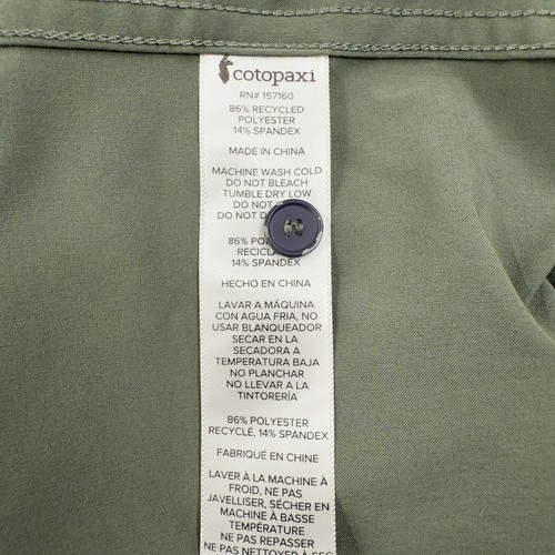 Cotopaxi Shirt Mens Medium Green Performance Button Up Outdoors Travel Gorpcore - Picture 5 of 7