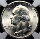 1935 WASHINGTON QUARTER NGC MS 65 LOVELY GEM FROM A GREAT GROUP OF "ROLLMATES",