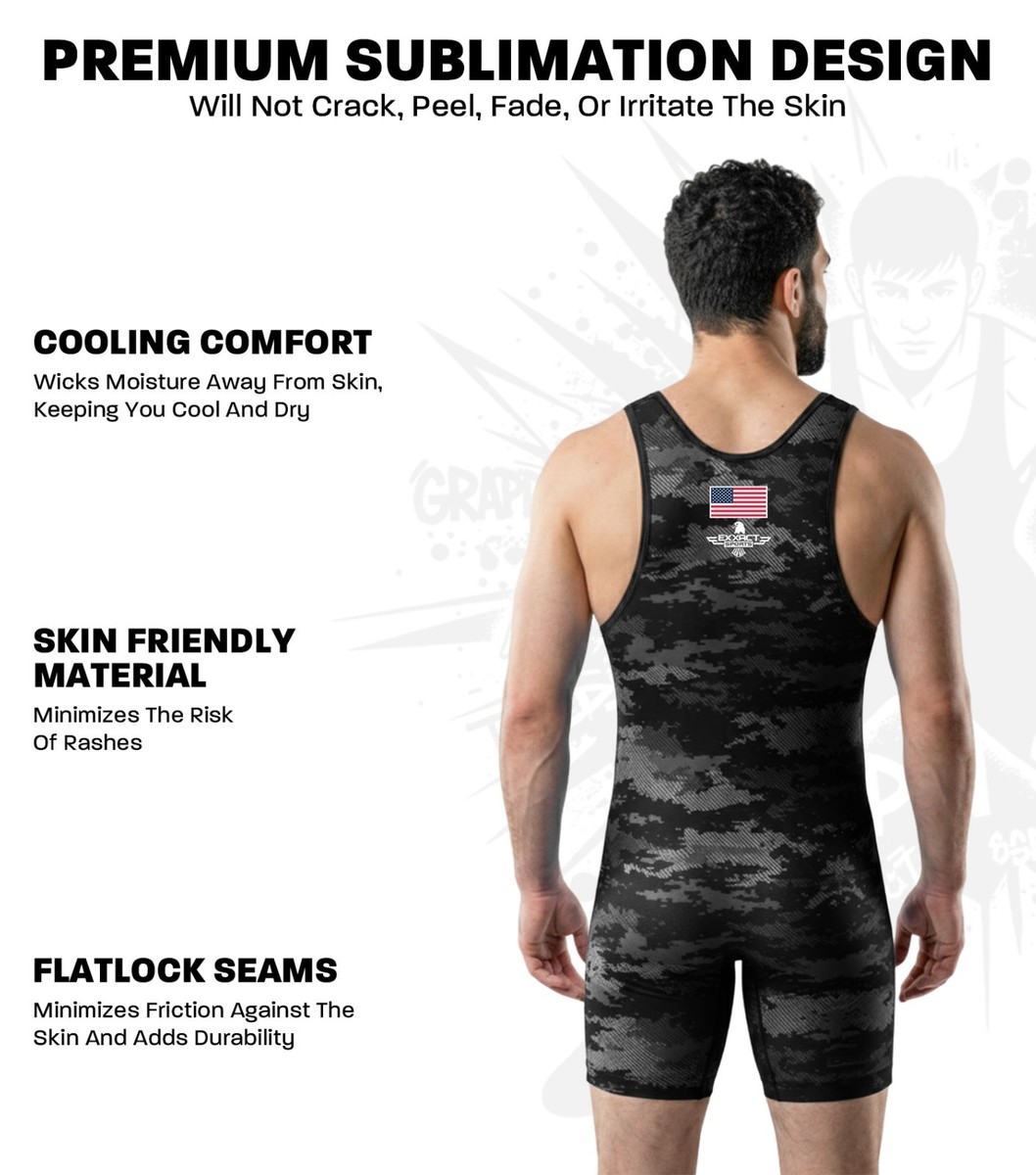 Exxact Sports Digital Camouflage Men's Wrestling Singlets