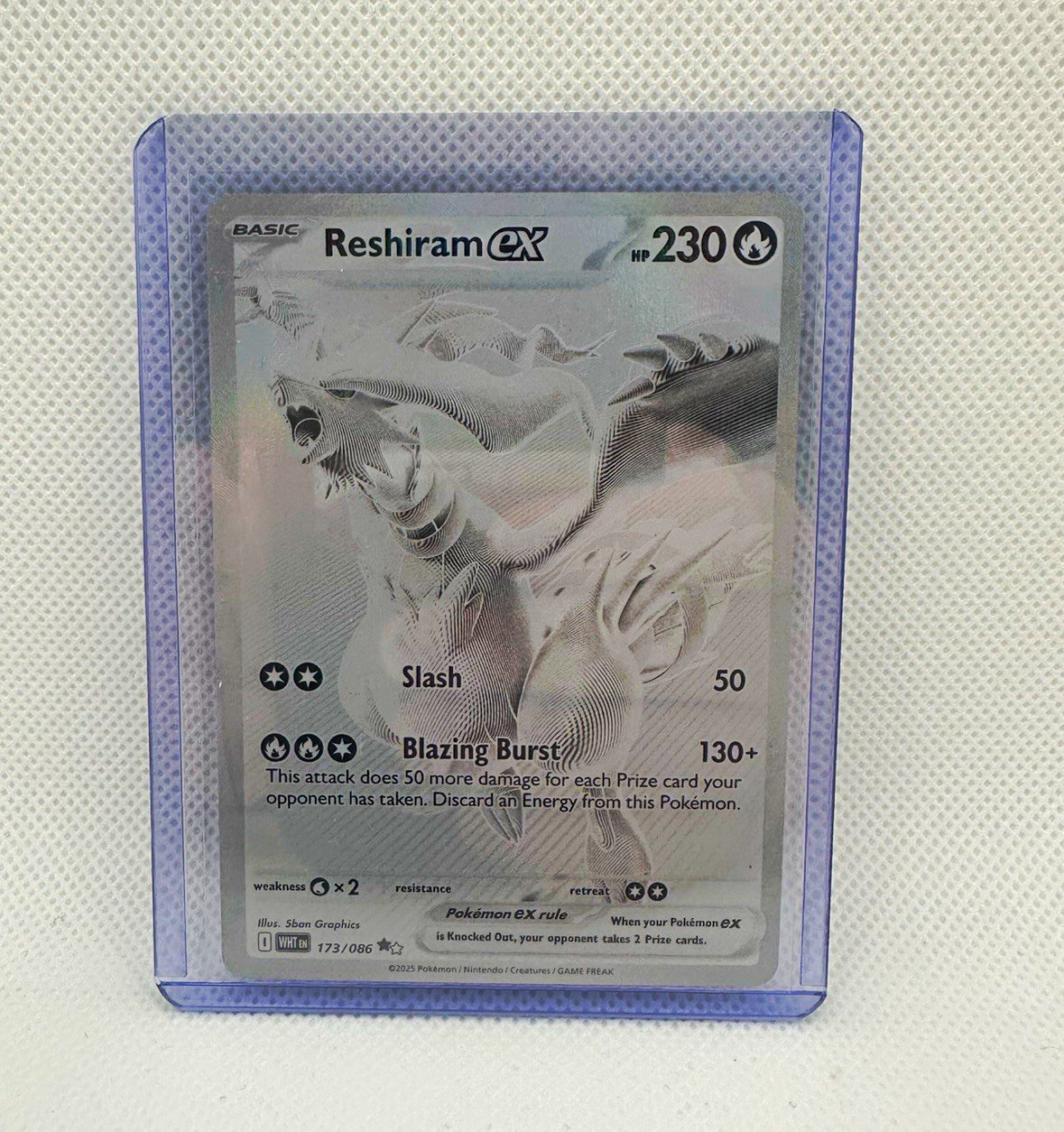 Reshiram ex 173/086 White Flare Full Art Secret Rare Holo EX English