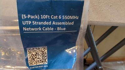Lot Cable Matters 5x10 Pack 10 Ft Cat 6 UTP 24 AWG Ethernet Network Patch Cables