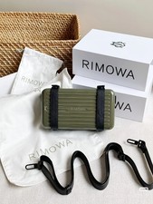 Rimowa Khaki Aluminum Crossbody Bag Personal Clutch Purse