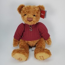 FAO Brown Bear Buttons Plush 18 Inch 2014 Stuffed Animal Toy Sweater 1862
