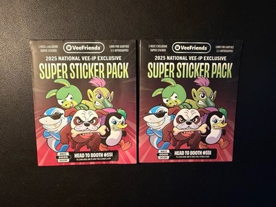LOT (2) SEALED 2025 NSCC VIP VEEFRIENDS VEE FRIENDS SUPER STICKERS PACK