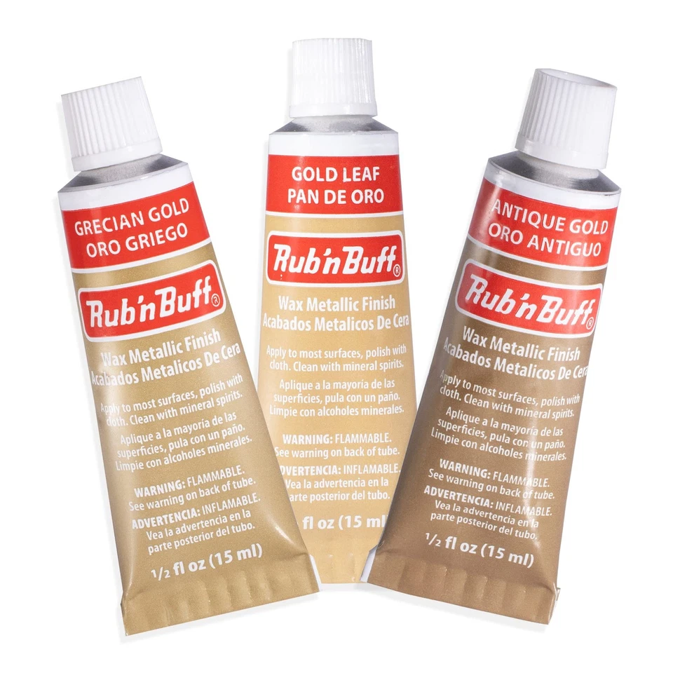 AMACO Rub n Buff Wax Metallic Finish 3 Color Kit - Antique Gold Grecian Gold ...