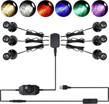 6Pcs Mini LED Spotlight Aluminum USB Rotatable Jewelry Display Lighting Black