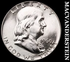1960 Silver Franklin Half Dollar - Choice Gem Brilliant Unc+++  Lustrous  #G8809