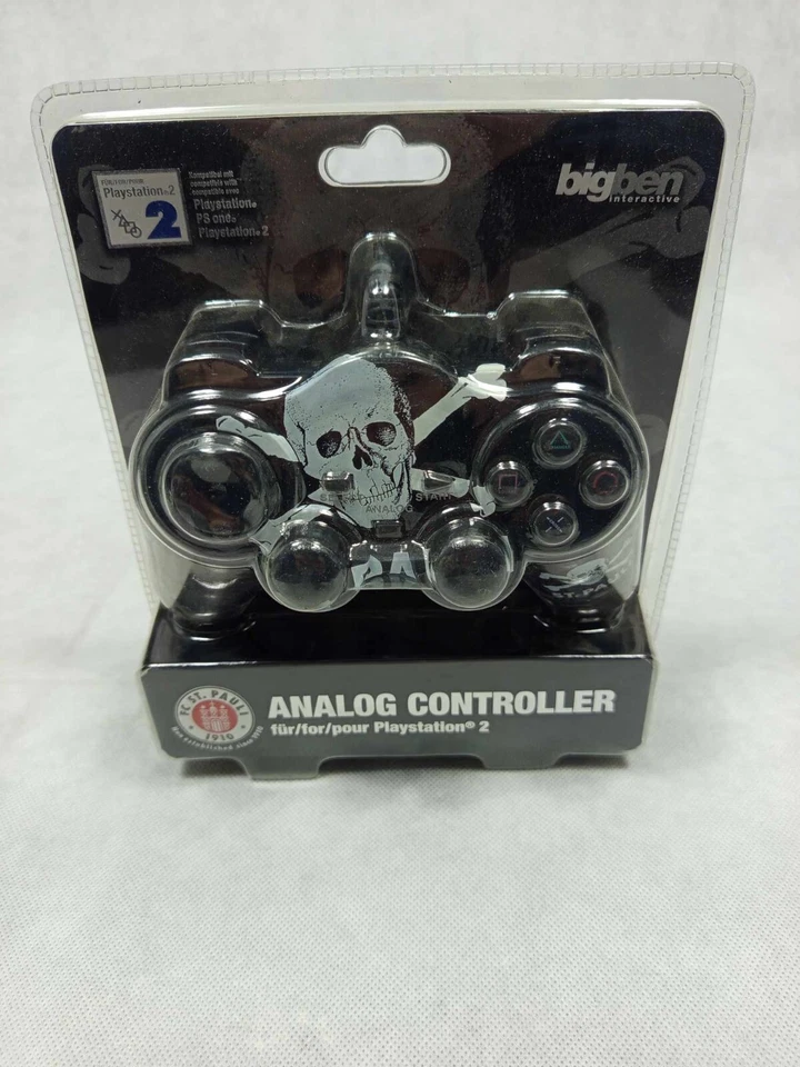 BIGBEN Manette filaire Noir Fc ST Paul Dualshock Neuf Sony PS2 compatible PS1 PSONE