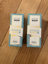 Mouthwash Tabs with Baking Soda, Mint & Spirulina, Natural Chewable Tablets 2/PK