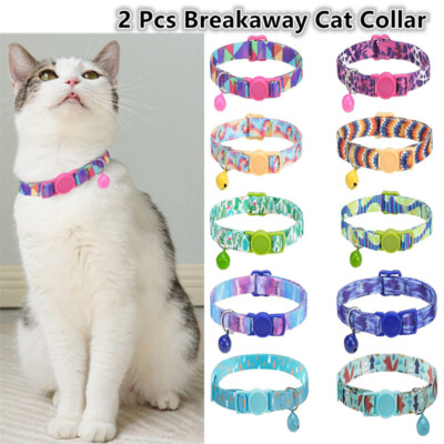 Pcs Adjustable Safety Nylon Cat Collar With Bell For Kitten Small
