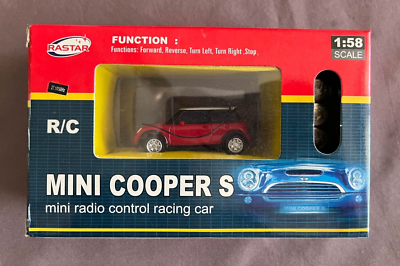 RASTAR 1:58 RC MINI COOPER S, mini control racing car Red Toy Car