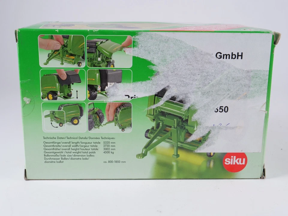 Siku 1/32 N° 2465 Baleros Redondos JOHN DEERE Nuevo En Caja - Imagen 3 de 4