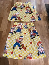 Vtg 1977 Raggedy Ann Andy Curtains, 2 Panels Bobbs-Merrill 36 x36