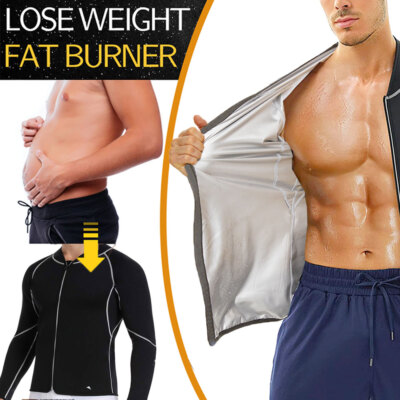 Men's Sauna Jacket Heat Trapping Sweat Compression Top Sauna Long Sleeve Shirt