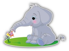 Cute Baby Elephant Car Bumper Sticker Decal