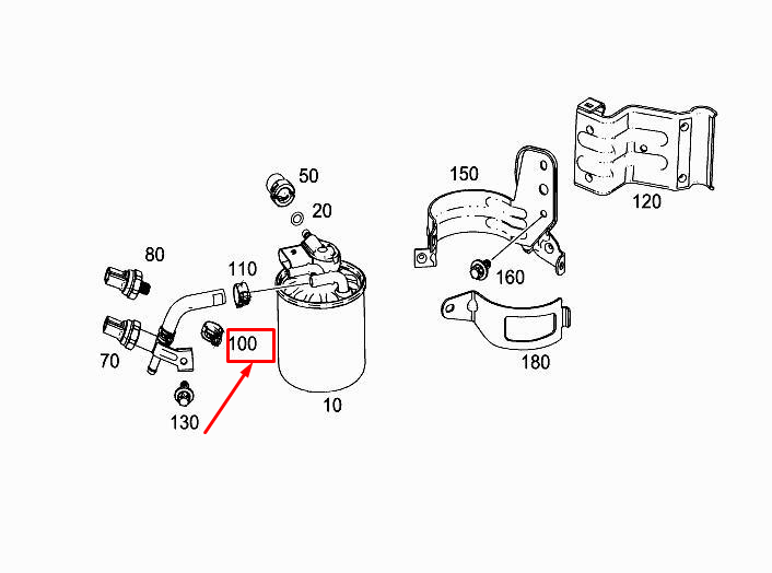 Neu MERCEDES-BENZ CITAN W415 Kraftstofffilterhalterung A6070920140 Original