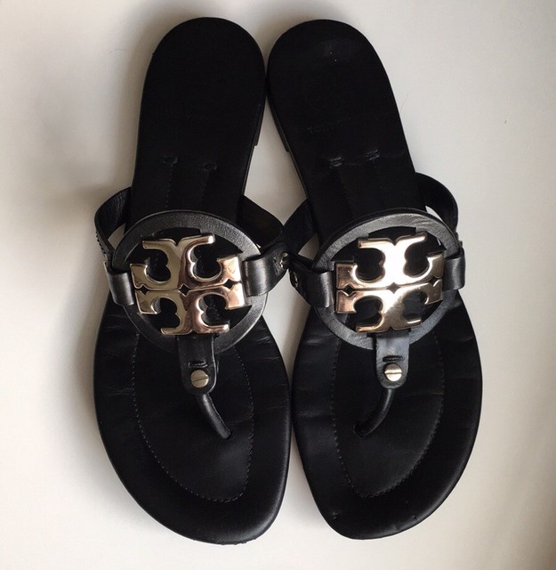 tory burch miller sandals metal logo
