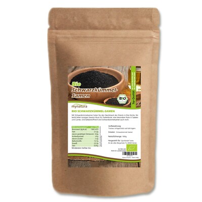 Mynatura Bio Schwarzkümmel Samen, ganz 1000g I Nahrungsergänzung I Vegan
