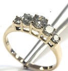 GIA 14k yellow gold .88ct 5 stone round diamond engagement ring 2.8g estate 7 — photo 3