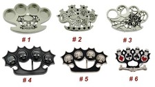 Skull Skeleton Rock Rebel Belt Buckle Mens Womens Silver Metal Halloween Costume