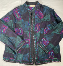 Life Style Womens Jacket Blazer Womens Extra Large Long Sleeve Open Embroidered