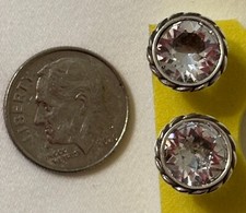 Stud Earrings. 925 Sterling with 3 Hearts at base, Cubic Zirconia really Pretty.