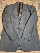 Vintage Christian Dior Men's Sport Coat Blazer Jacket 43 L Long 2 Button Gray