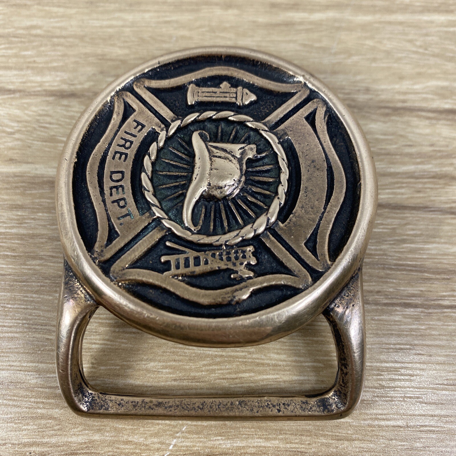 Vintage Tech Ether Guild FIRE DEPT Solid Brass Be… - image 2