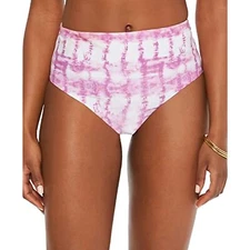$44 BAR III Tie Dye Stretch Lined Full Coverage High Waisted Bottom Pink Size XL