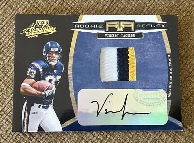 2005 PLAYOFF ABSOLUTE ROOKIE REFLEX MATERIAL AUTO VINCENT JACKSON /100 JERSEY RC