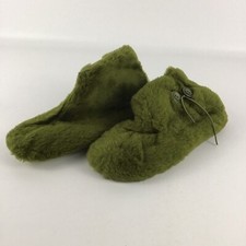 Dearfoams Slippers Booties Olive Green Size Small 5-6 Comfort Footwear Vintage