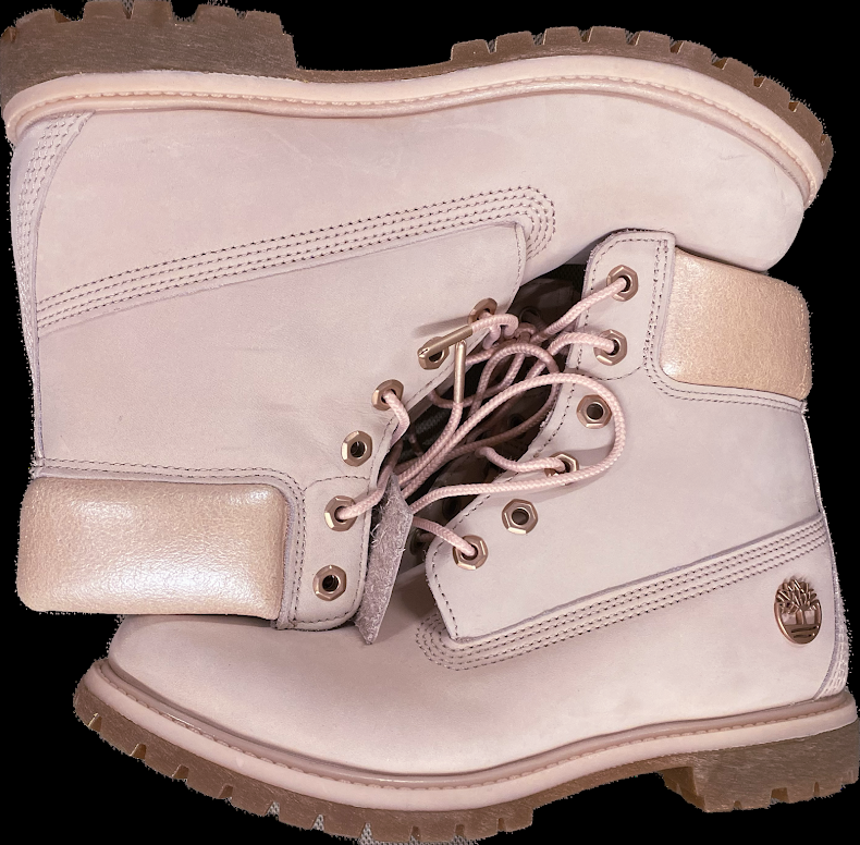 Timberland Boots Women's SZ A1QVC LIGHT PINK WITH ROSE GOLD