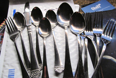 *stainless flatware EKCO Eterna CLASSIC CREST 15 pc