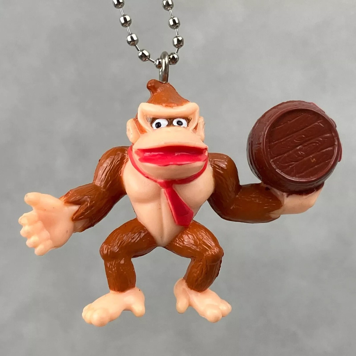 Vintage Bandai Nintendo Donkey Kong w/ Barrel Swing Keychain