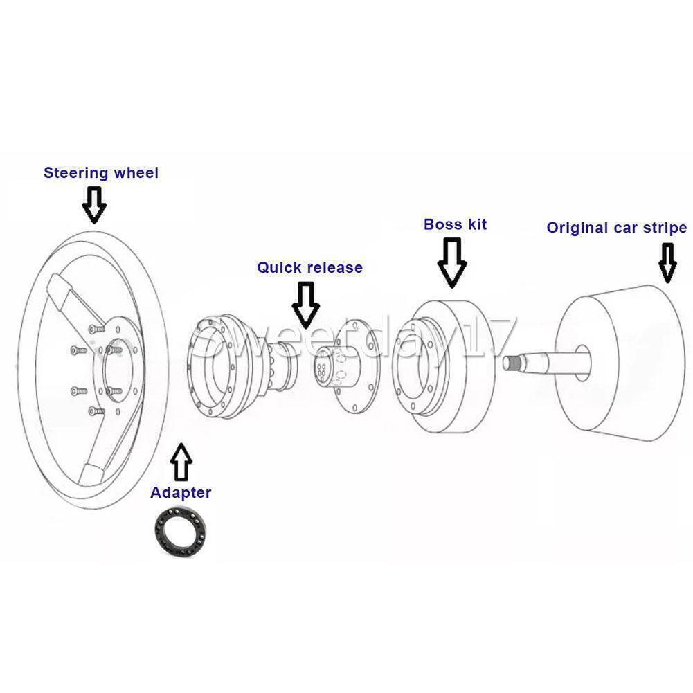 Black Steering Wheel Hub Adapter Spacer Kit For MOMO to NARDI Quick Release NEW eBay