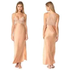 NWOT Stella McCartney Silk Ophelia Whistling Nude Lace Gown Dress $363 Small