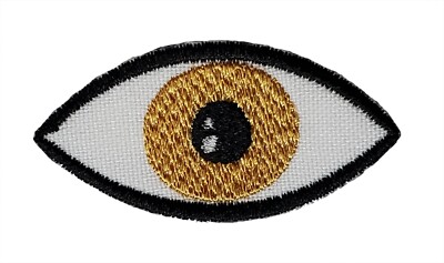 Gold Eye Embroidered Applique Iron On Patch 2.1'' x 1'' Eyeball Optical Peeper