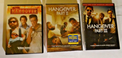 DVD -The Hangover Part 1 - 2 - 3 - Zach Galifianakis Bradley Cooper - all three!