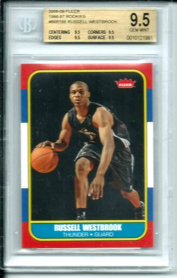Russell Westbrook RC 2008-09 Fleer Variant 1986 年风格新秀 BGS9.5!Thunder F RC — 第 2/2 张图片