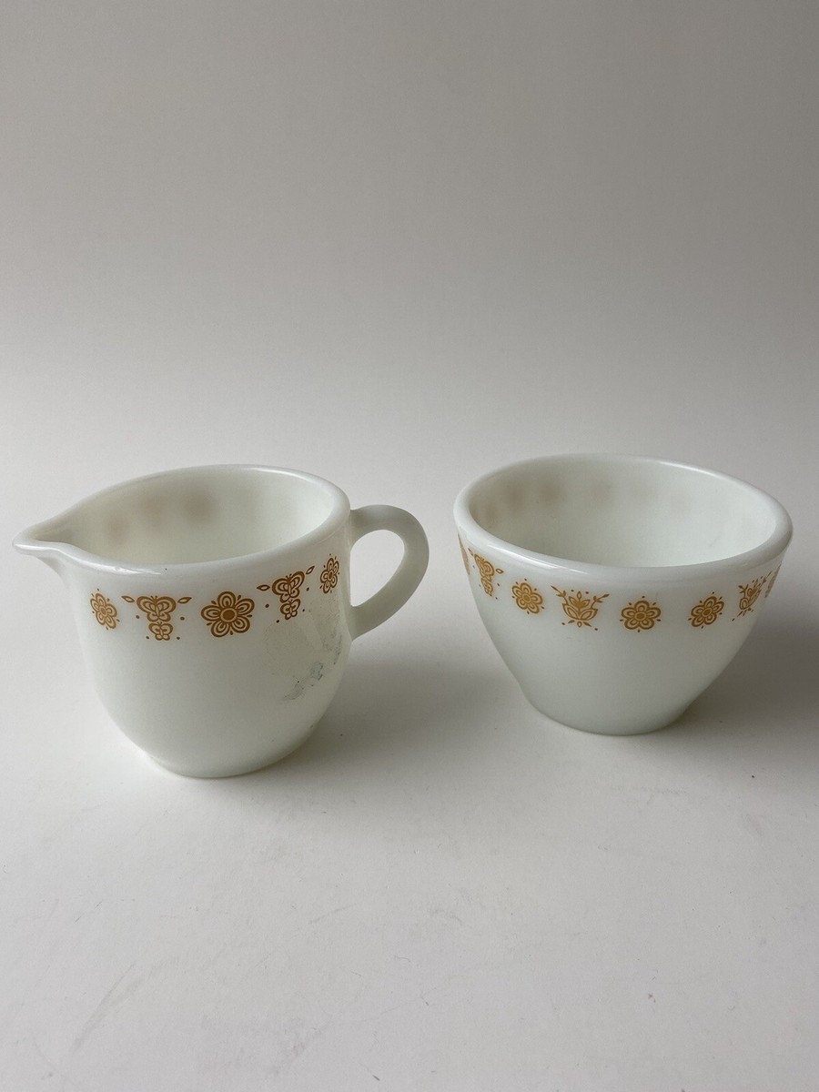 Vintage Pyrex Tableware by Corning Golden Butterfly Sugar Bowl