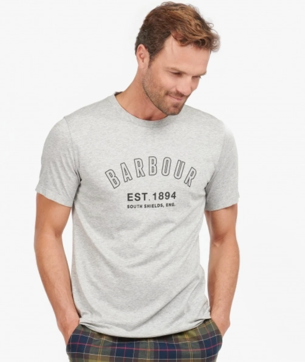 BARBOUR CALVERT Mens Cotton Blend T Shirt Light Grey size M