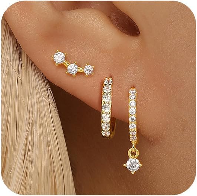 14K Gold Plated Huggie Hoop Earrings for Women – Dainty & Stylish-image