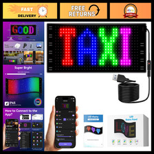 Programmable LED Car Sign - Front Windshield Light  Bluetooth Custom Text  Ani