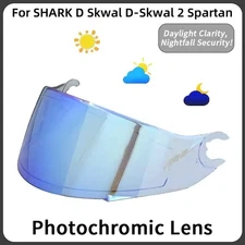 Photochromic Blue Visor For SHARK Skwal1,2/Spartan/D-Skwal1,2 Helmet Shield Lens