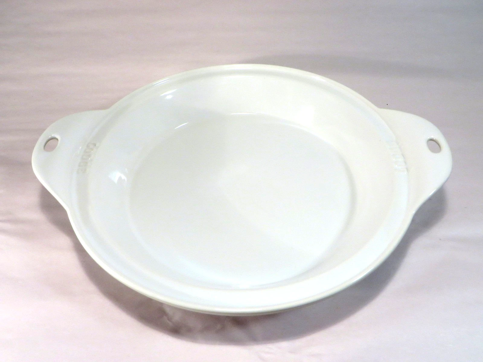 Lodge White Baking Pie Dish Stoneware 9.5"