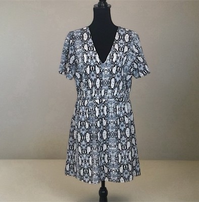 Slate & Willow Blue Animal Print Hourglass Dress Size XL