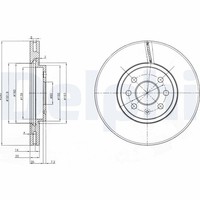 2X Delphi Bremsscheibe BG3989 FüR Opel Astra GTC Classic CC Combo A04 Meriva X03