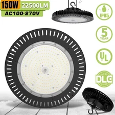 150W LED UFO High Bay Light Commercial Warehouse Industrial Fixture 21000 Lumens
