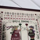 Handmade Framed Cross Stitch Sampler "Gentle Promise" Wood Frame Wall Hanging — photo 6